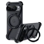 Oatsbasf Metal Magnetic Phone Case for Google Pixel 10 Pro/10 Pro XL with 360°Rotatable Stand Frameless Wireless Charging Cover - Image 2