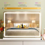 JHK LED Vanity Mirror with Lights Aluminum Frame Bathroom Mirror Dimmable 3 Color Modes Makeup Mirror Memory Function Bedroom - Image 2
