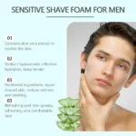 50ml Aloe Shaving Mousse for Men Keep Refresh Comfortable Softening Beard Not Irritaing Deep Cleaning Shave Skin Care Cream - Image 5
