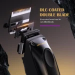 Professional Cordless Hair Clippers for Men with High Torque Motor & Detachable Blades – Barber Kit with Charging Base in Black