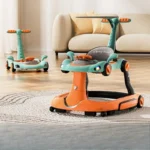 2025 New Multifunctional Baby Walker Anti-O-leg Adjustable Height Walker 4-in-1 Foldable + Luminous Baby Stroller