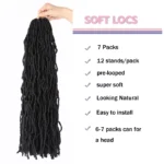 8Pcs Heat Resistant Dreadlock Crochet Hair Faux Locs 24 Inch Synthetic Extensions Black Soft locs for Halloween and Christmas