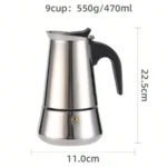 12Cup Coffee Maker Stainless Steel Espresso Maker 600ML Moka Pot Espresso Maker For Home Kitchen Camping Coffee Pot - Image 8