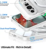 360 Rotate Magnetic Bracket for Magsafe Case for Google Pixel 10 9 8 Pro XL 8A 9A 10A Plating Camera Hard Transparent Back Cover - Image 5