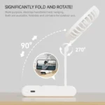 Handheld Mini Fan 1800mAh Foldable Portable Desk Outdoor Neck Hanging 5 Speed USB Rechargeable Fan Phone Stand Display Screen - Image 2