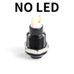 1NO High head Waterproof Metal Push Button Switch LED Light Self-locking/reset 3/6/12/24/220V 8/10/12/16mm Oxidized black