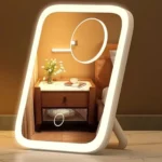 LED Smart Vanity Mirror with Light: Portable Desktop Makeup Mirror for Dorms & Bedrooms. Adjustable Fill Light for Girls - Image 4
