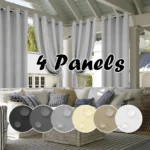 4PCS Waterproof Privacy Outdoor Curtain, Used For Pergolas, Front Porches, Awnings, And Protect Against Wind And Rain - Image 4
