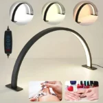 New Moon Nail Work Lamp - Beauty Work Desk Lamp, Three-color USB Power Supply - Black/White/Pink, Suitable for Nail Art, Eyelash - Image 5