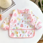 Baby Bibs Cute Colorful Cartoon Waterproof Bib Infant Eating Children Drawing Long Sleeve Apron Self Feeding Baby 0-3 Years - Image 12