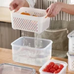 📦 US Warehouse Quick Ship Refrigerator Storage Box, Fridge Organizer with Drain Basket for Fresh Vegetables Fruits - Image 5