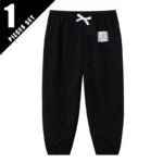 1/3/6 Pcs Children's Solid Color Drawstring Strap Shorts Boy Casual Fashion Pants Girl Joker Comfortable Elastic Waist Pants - Image 22