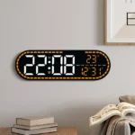 Large Digital Wall Clock Temperature and Date Week Display Electronic LED Table Alarm Clocks Brightness Adjustable 12/24H Format