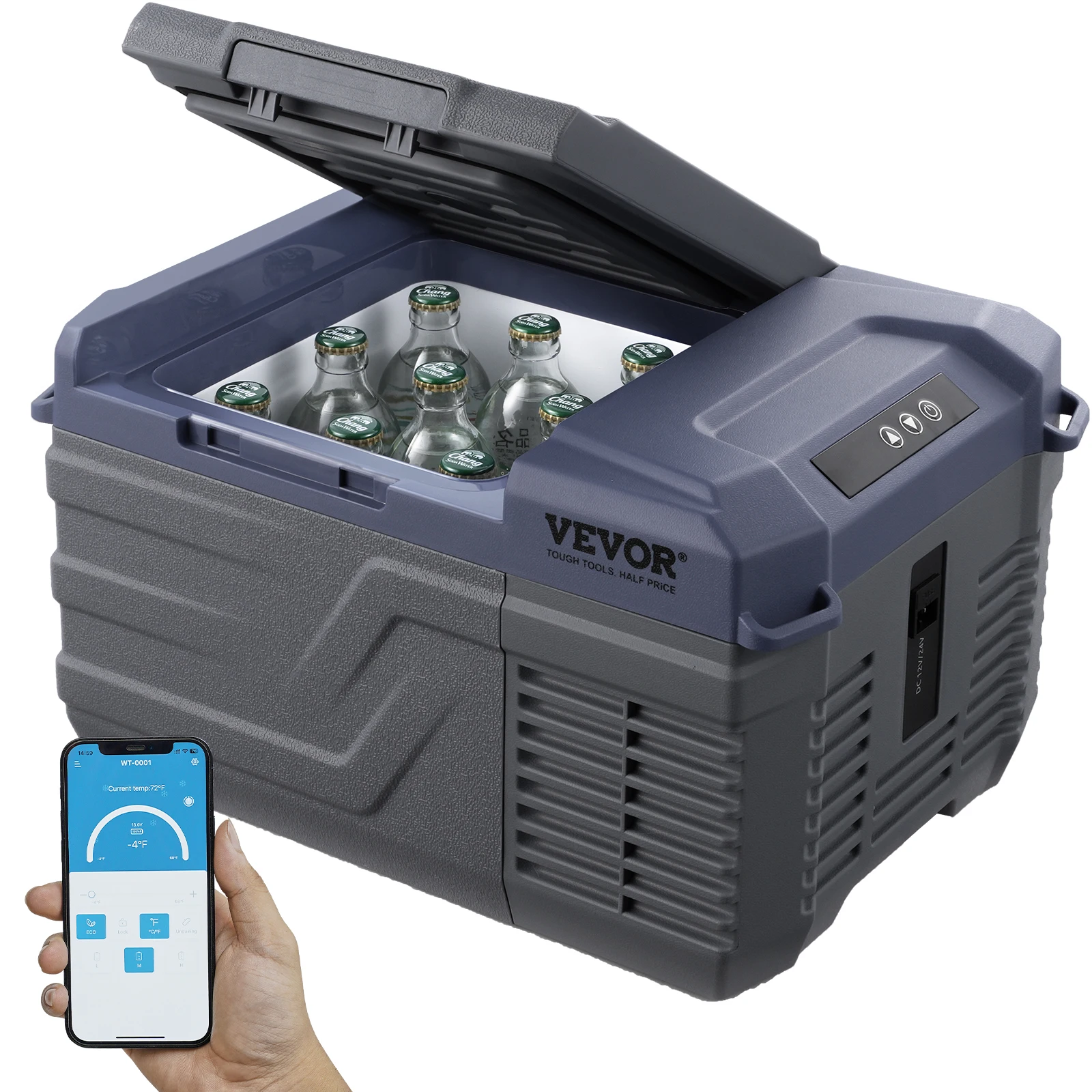 Sfe4fa358d01f42cbb3bf8601f4d0f997R.webp SucceBuy 8L to 75L Car Refrigerator Fridge Portable Icebox Single&Dual Zone w/Blue Tooth Temp Adjustable for Outdoor Camping RV - Image 1