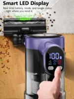 500W/55KPA Self-Standing Cordless Vacuum Cleaner,60 Mins Handheld Vacuum Cleaners,Smart LED Screen Vacuum for Carpet/Pet Hair - Image 3