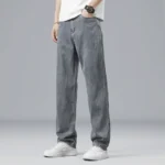 Summer Ultra-thin Lyocell Men’s Jeans Drape Soft Fabric