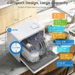 Blitzhome 5.2L Dishwasher with 9 Programs High-Temperature Spray Washing Countertop Table Smart Countertop Dish Washers Machine