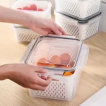 📦 US Warehouse Quick Ship Refrigerator Storage Box, Fridge Organizer with Drain Basket for Fresh Vegetables Fruits - Image 6