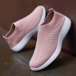 New Pink Women Shoes Soft Sneakers Lightweight And Comfortable Women Slip On Lazy Loafers Walking Shoes For Women Size 36-42 - Image 2