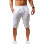 Cotton Linen Harem Pants Men Solid Elastic Waist Streetwear Joggers 2022 New Baggy Drop-crotch Pants Casual Trousers Men Running - Image 22
