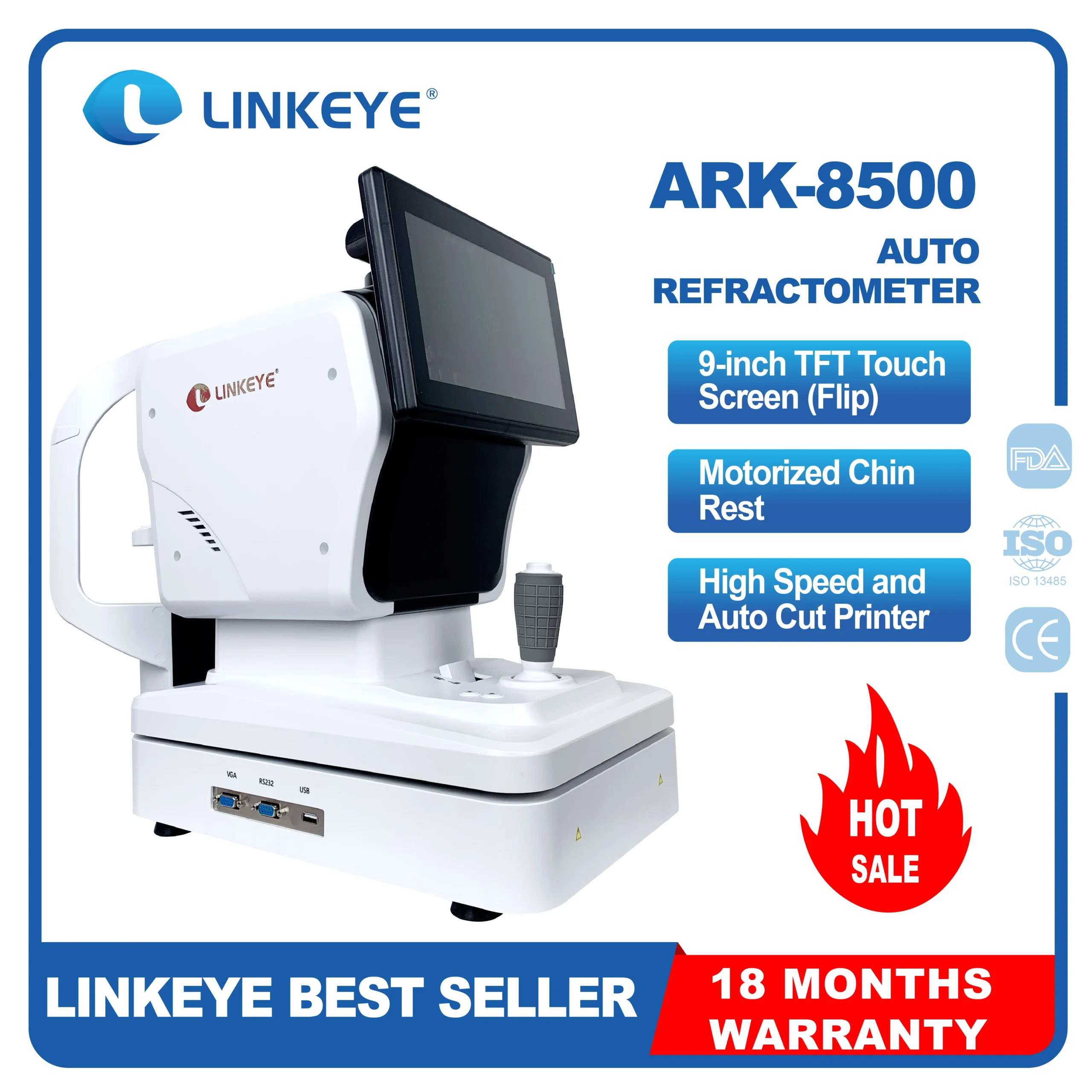 Ac8e9bc5f1e454bcf8a205616c5000739H.webp LINK Brand Optical Equipment Fast Measurement Stable Auto Refractometer Keratometer Optomety Autorefractor Low Price ARK-8500 - Image 1