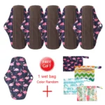 Menstrual Pads Reusable Washable Mama Menstrual Pad Charcoal Bamboo Print Cloth Feminine Hygiene Panty Liner 4PACK,7PACK,10PACK - Image 24