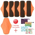 Menstrual Pads Reusable Washable Mama Menstrual Pad Charcoal Bamboo Print Cloth Feminine Hygiene Panty Liner 4PACK,7PACK,10PACK - Image 8