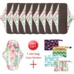 Menstrual Pads Reusable Washable Mama Menstrual Pad Charcoal Bamboo Print Cloth Feminine Hygiene Panty Liner 4PACK,7PACK,10PACK - Image 16