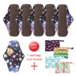Menstrual Pads Reusable Washable Mama Menstrual Pad Charcoal Bamboo Print Cloth Feminine Hygiene Panty Liner 4PACK,7PACK,10PACK - Image 25