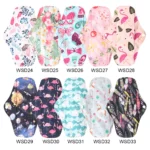 Menstrual Pads Reusable Washable Mama Menstrual Pad Charcoal Bamboo Print Cloth Feminine Hygiene Panty Liner 4PACK,7PACK,10PACK - Image 2