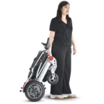 Electric Foldable EV Wheelchair with Breathable Function Foldable Motorized Chair for Rehabilitation Therapy Supplies