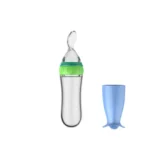 Safe Useful Silicone Baby Bottle With Spoon Food Supplement Rice Cereal Bottles Squeeze Spoon Milk Feeding Bottle Cup - Image 10
