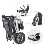 Electric Foldable EV Wheelchair with Breathable Function Foldable Motorized Chair for Rehabilitation Therapy Supplies