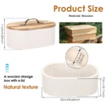 Bathroom Storage Box Oval Wood Feminine Product Organizer with Lid Minimalist Tampon Storage Container Toilet Accessories Box - Image 7