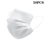 50Pcs 3-layer Mask Face Masks Melt Blown Cloth Disposable Safety Anti-Dust Protective Masks Blue Adults Non-wove Masque - Image 9
