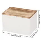Wood Tampon Holder Sanitary Napkin Storage Bin with Lid and 2 Removable Dividers Feminine Product Organizer for Kitchen Bathroom - Image 8