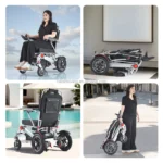Electric Foldable EV Wheelchair with Breathable Function Foldable Motorized Chair for Rehabilitation Therapy Supplies