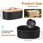 Bathroom Storage Box Oval Wood Feminine Product Organizer with Lid Minimalist Tampon Storage Container Toilet Accessories Box - Image 8