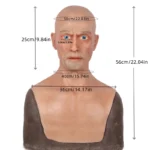 Full head silicone mask for middle-aged men, party costume, Halloween role-playing, stage performance mask.