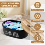 Cotton Pads Storage Box Wood Tampon Container With Lid Large Capacity Cotton Swab Pad organizer Container Cosmetic Organizer NEW
