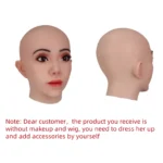 Ultra-realistic silicone mask headpiece for men to transform into women suitable for role-playing, masquerade balls, and cross-d - Image 2