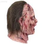 【Ja】Scary Clown Full Head Silicone Mask, Halloween Haunted House Cosplay Prop, Bloody Masquerade Party Decoration