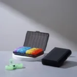 1Pc Portable pill box 21 boxes rainbow-colored convenient medicine storage box Travel pill box - Image 2