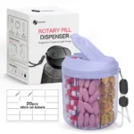 Weekly/7-Compartment Pill Organizer, Travel Pill Case with Anti-Mix Design & 20 Labels – Portable Supplement Container