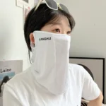 1Pc UPF50+ UV Protection Ice Silk Mask for Women Summer Cycling Hiking Breathable Traceless Thin Sunscreen Face Cover Balaclava