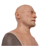 Full head silicone mask for middle-aged men, party costume, Halloween role-playing, stage performance mask.