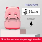 Custom Name Stamp for Kindergarten Hot Sale, Waterproof Reusable Children's Seal with Black Ink - Student Toddler Gift - Image 7