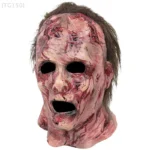 【Ja】Scary Clown Full Head Silicone Mask, Halloween Haunted House Cosplay Prop, Bloody Masquerade Party Decoration