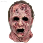 【Ja】Scary Clown Full Head Silicone Mask, Halloween Haunted House Cosplay Prop, Bloody Masquerade Party Decoration