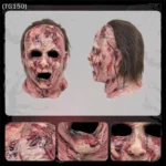 【Ja】Scary Clown Full Head Silicone Mask, Halloween Haunted House Cosplay Prop, Bloody Masquerade Party Decoration